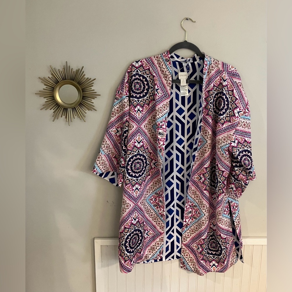 Chico's Multicolor Geometric Patterned Top - image 1